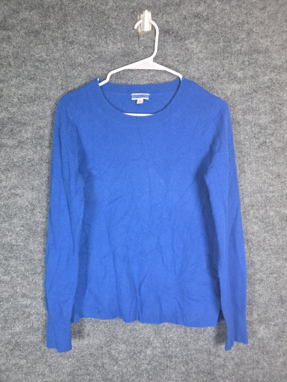J.Crew Sweater Womens Small Blue 100% Cashmere Crewneck Pullover Holes Pilling